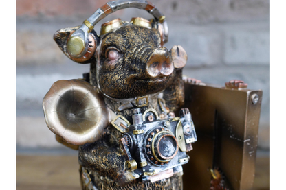 Steampunk Pig Bookends