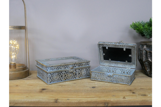 Set Of 2 Mirrored Boxes