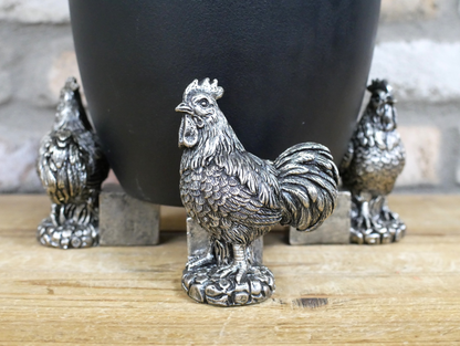 Cockerel Pot Stands (Set of 3)