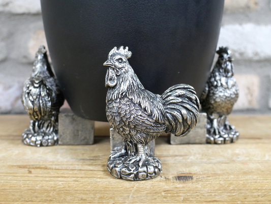 Cockerel Pot Stands (Set of 3)