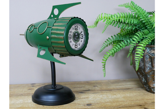 Green Spaceship Clock