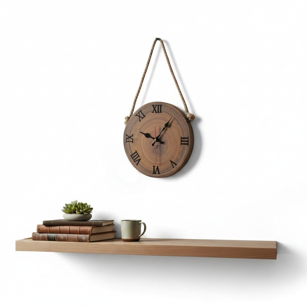Wall Clock with Hanging Rope | Luxury Rustic Home Decor