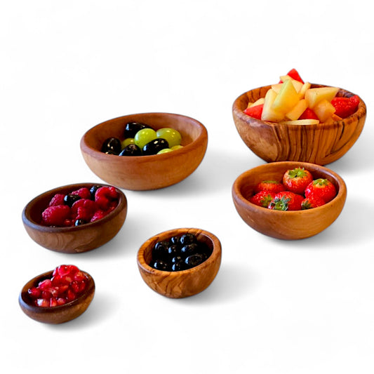 Olive Wood Bowl Set of 6 Small Bowls