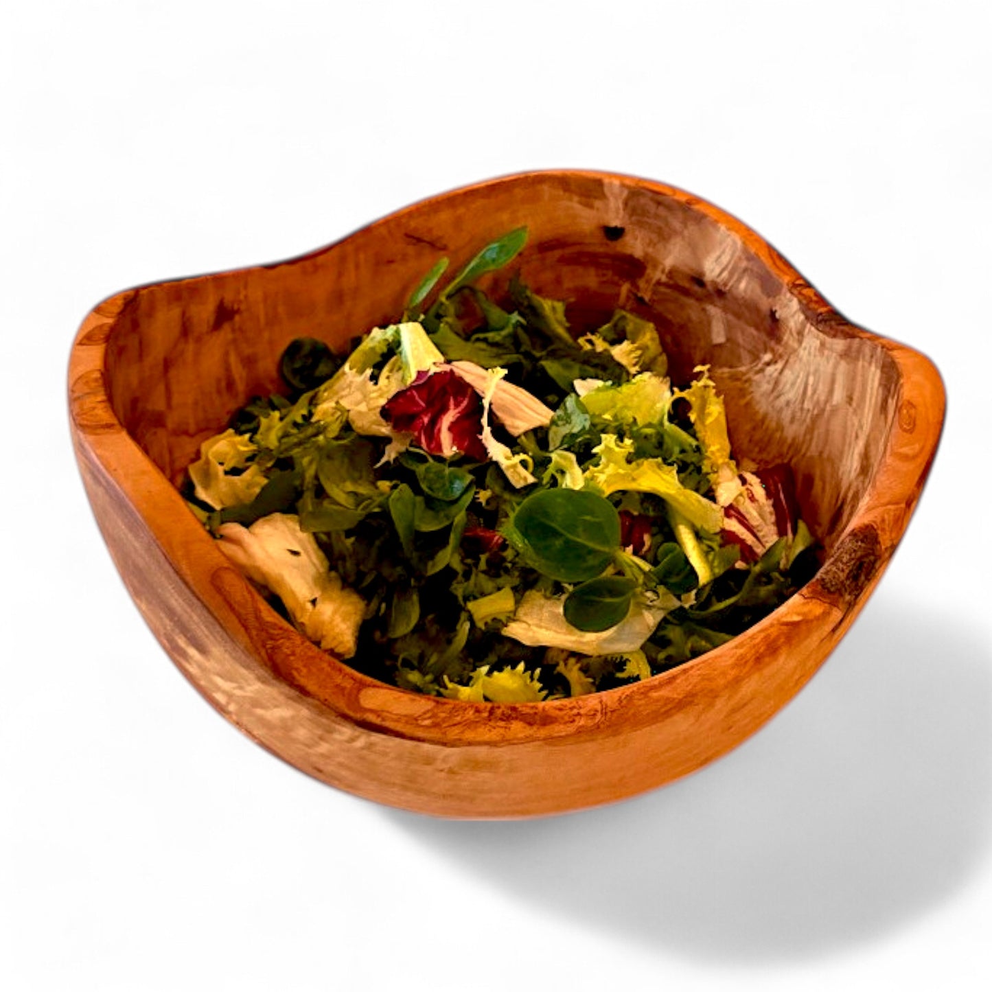 Natural Shaped Olive Wood Rustic Salad Bowl