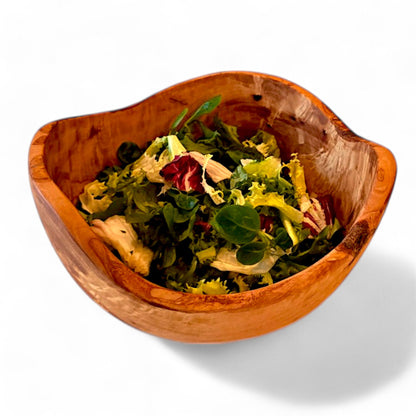 Natural Shaped Olive Wood Rustic Salad Bowl