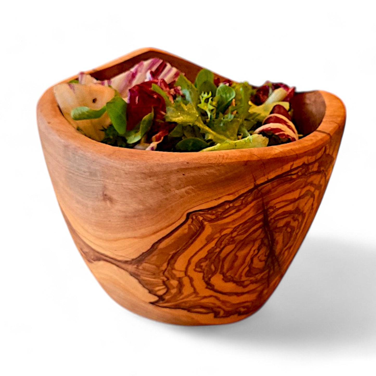 Natural Shaped Olive Wood Rustic Salad Bowl