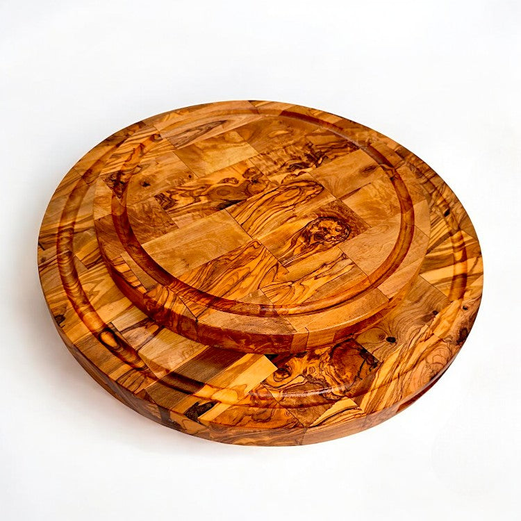 Olive Wood Round End Grain Cutting Board 30 | 40cm