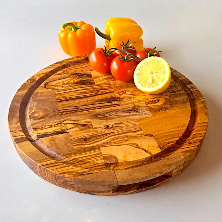 Olive Wood Round End Grain Cutting Board 30 | 40cm