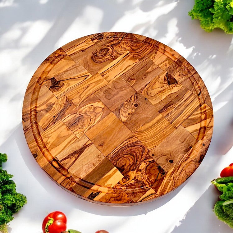 Olive Wood Round End Grain Cutting Board 30 | 40cm