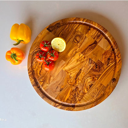 Olive Wood Round End Grain Cutting Board 30 | 40cm