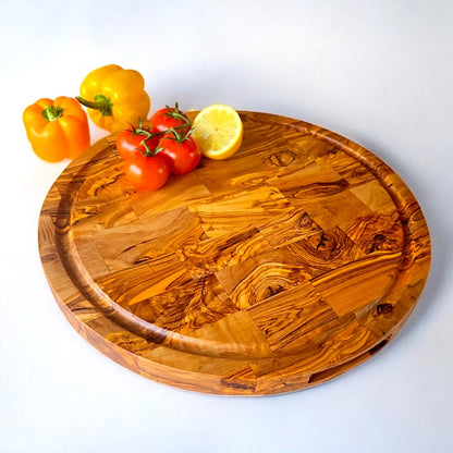 Olive Wood Round End Grain Cutting Board 30 | 40cm