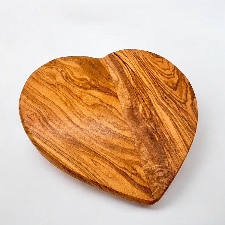 Olive Wood Handcrafted Heart Shaped Charcuterie Wooden Chopping/Cutting/Cheese Serving Board