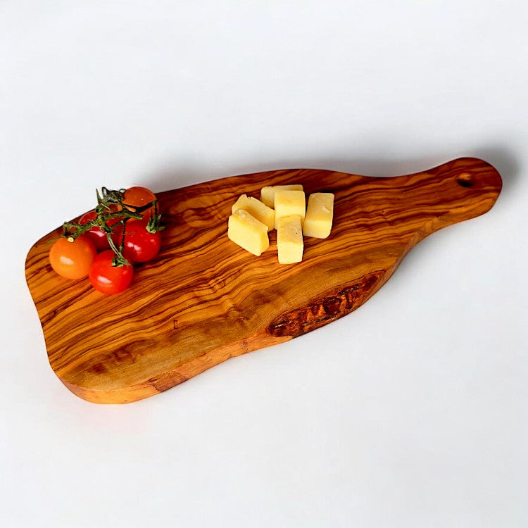 Olive Wood Cheese Board with Handle