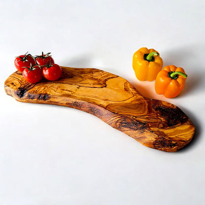 Olive Wood Handcrafted Slim Shaped Rustic Wooden Charcuterie Cheese Board | Various Sizes