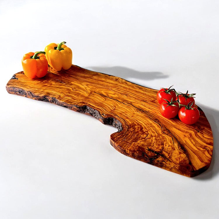 Olive Wood Handcrafted Slim Shaped Rustic Wooden Charcuterie Cheese Board | Various Sizes