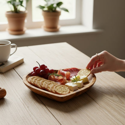 Olive Wood Heart Shaped Serving dish| 11cm 16cm 19cm Individual or 3-Piece Set