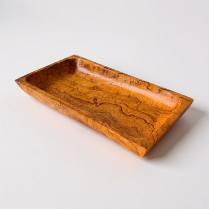 Olive Wood Rectangular Serving Tray 27x14cm | Wooden Cheese & Appetizer Platter