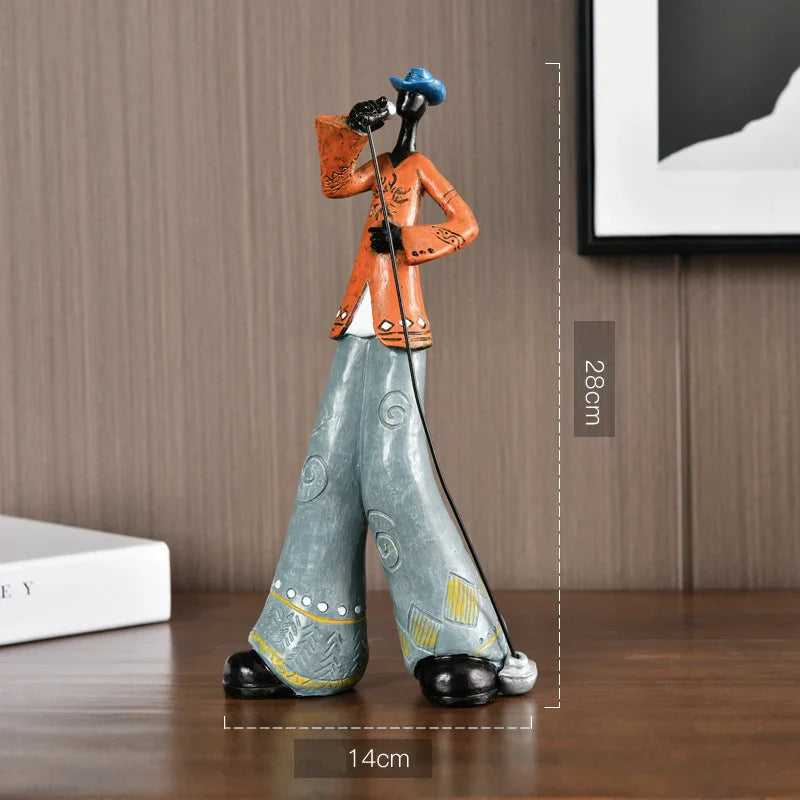 Creative Resin Jazz Band Sculptures – Colorful Musician Home Decor