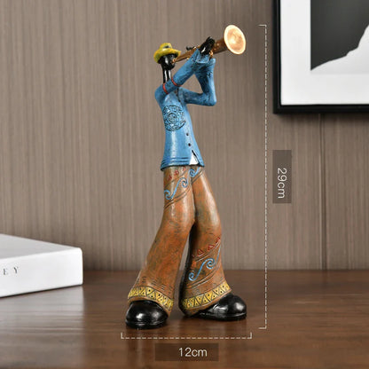 Creative Resin Jazz Band Sculptures – Colorful Musician Home Decor