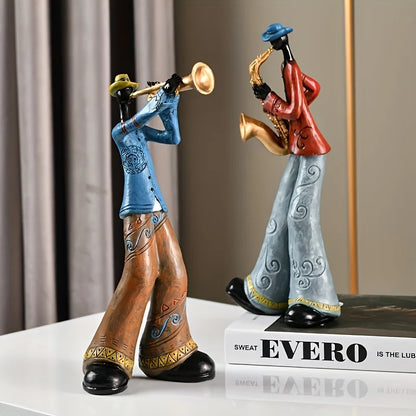 Creative Resin Jazz Band Sculptures – Colorful Musician Home Decor