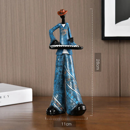 Creative Resin Jazz Band Sculptures – Colorful Musician Home Decor