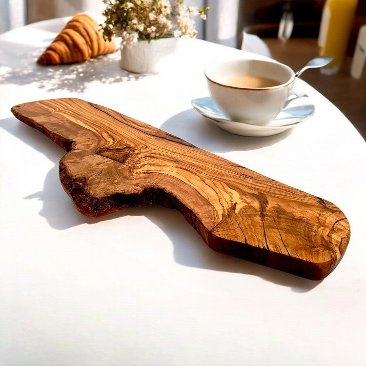 Olive Wood Handcrafted Slim Shaped Rustic Wooden Charcuterie Cheese Board | Various Sizes