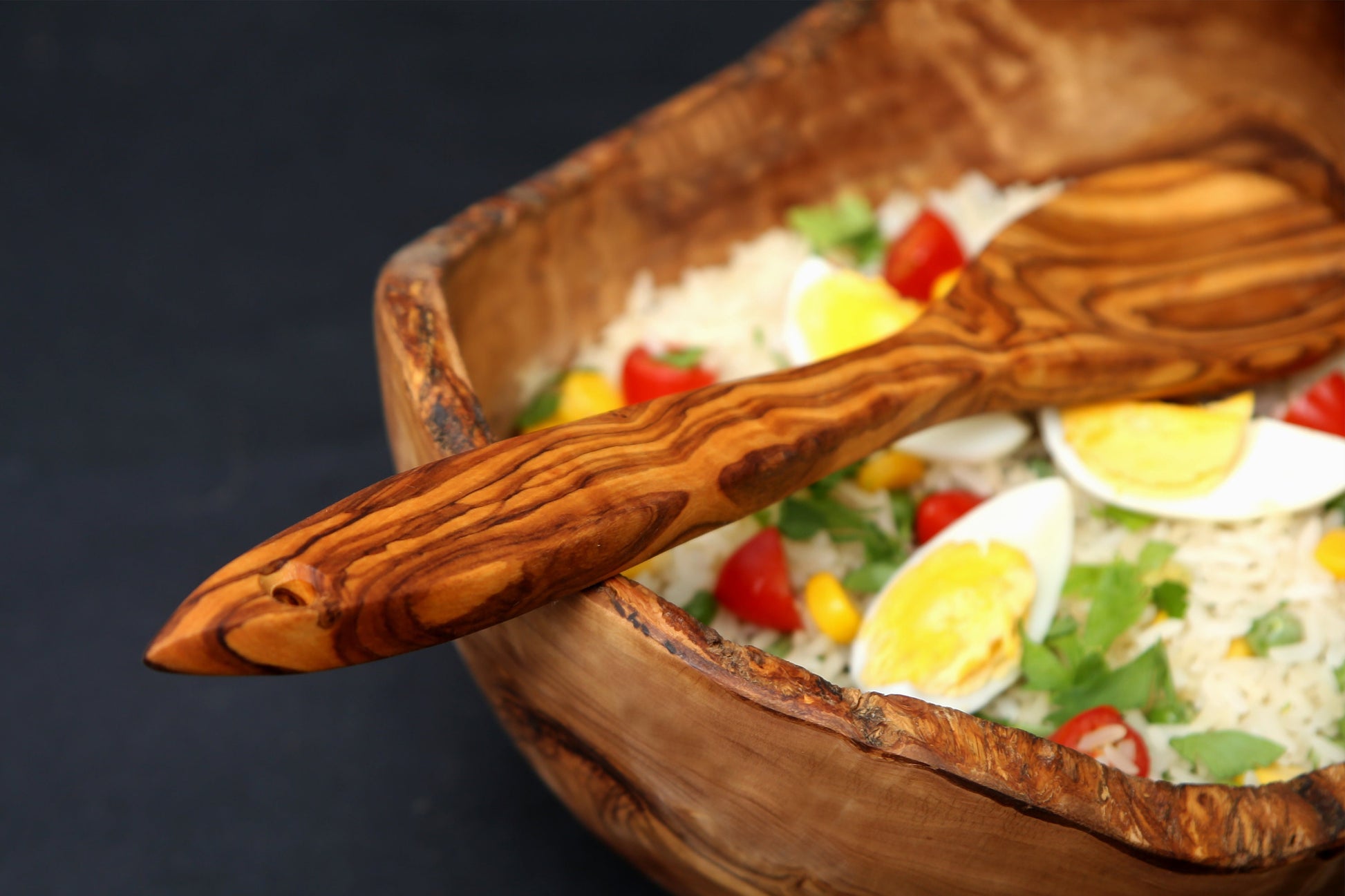 Wooden Salad Server, Olive Wood Cutlery 30 cm, spoon , fork, kitchen utensils, cookware, restaurant, chef, gift