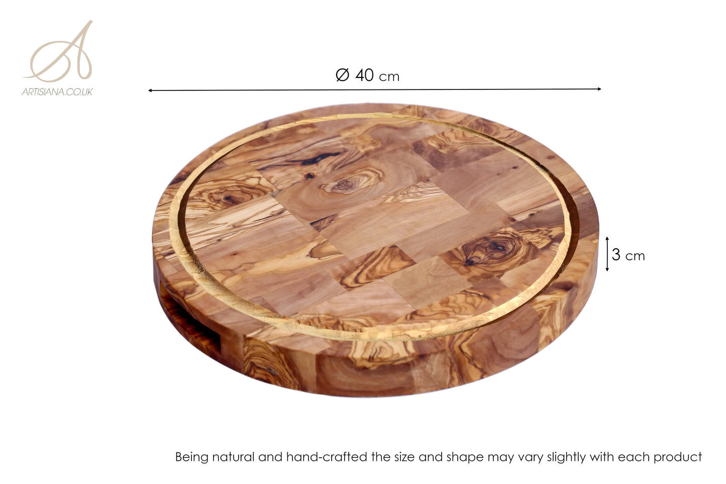 Olive Wood Round End Grain Cutting Board 30 | 40cm