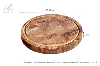 Olive Wood Round End Grain Cutting Board 30 | 40cm