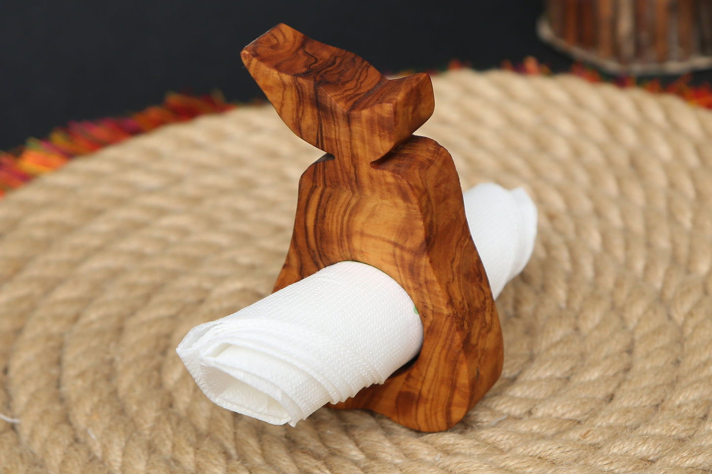 Olive Wood Fish Shaped napkin Holder