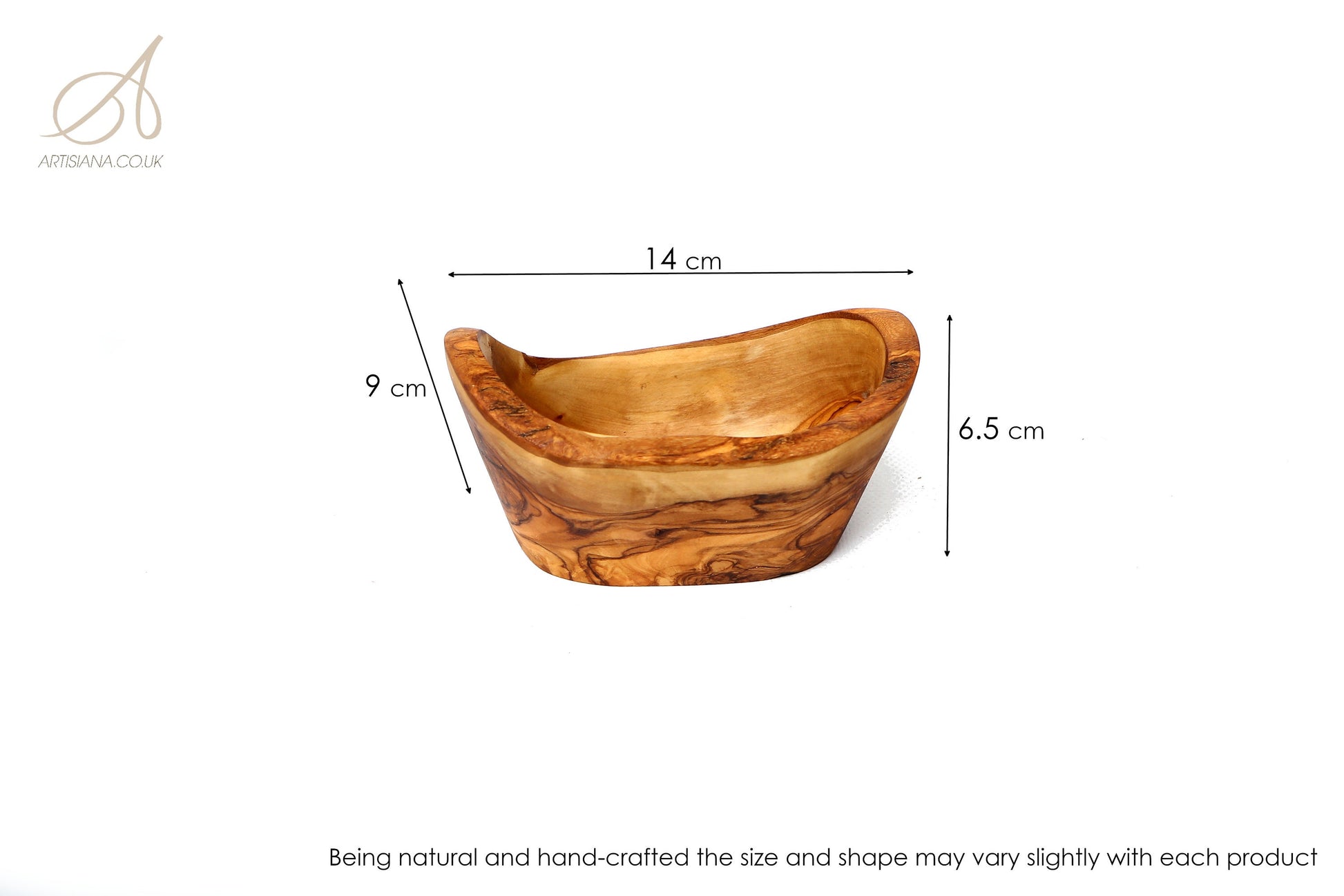 Olive Wood Natural Shape Rustic Hand Carved Snack/Side Bowl