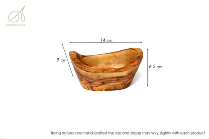 Olive Wood Natural Shape Rustic Hand Carved Snack/Side Bowl