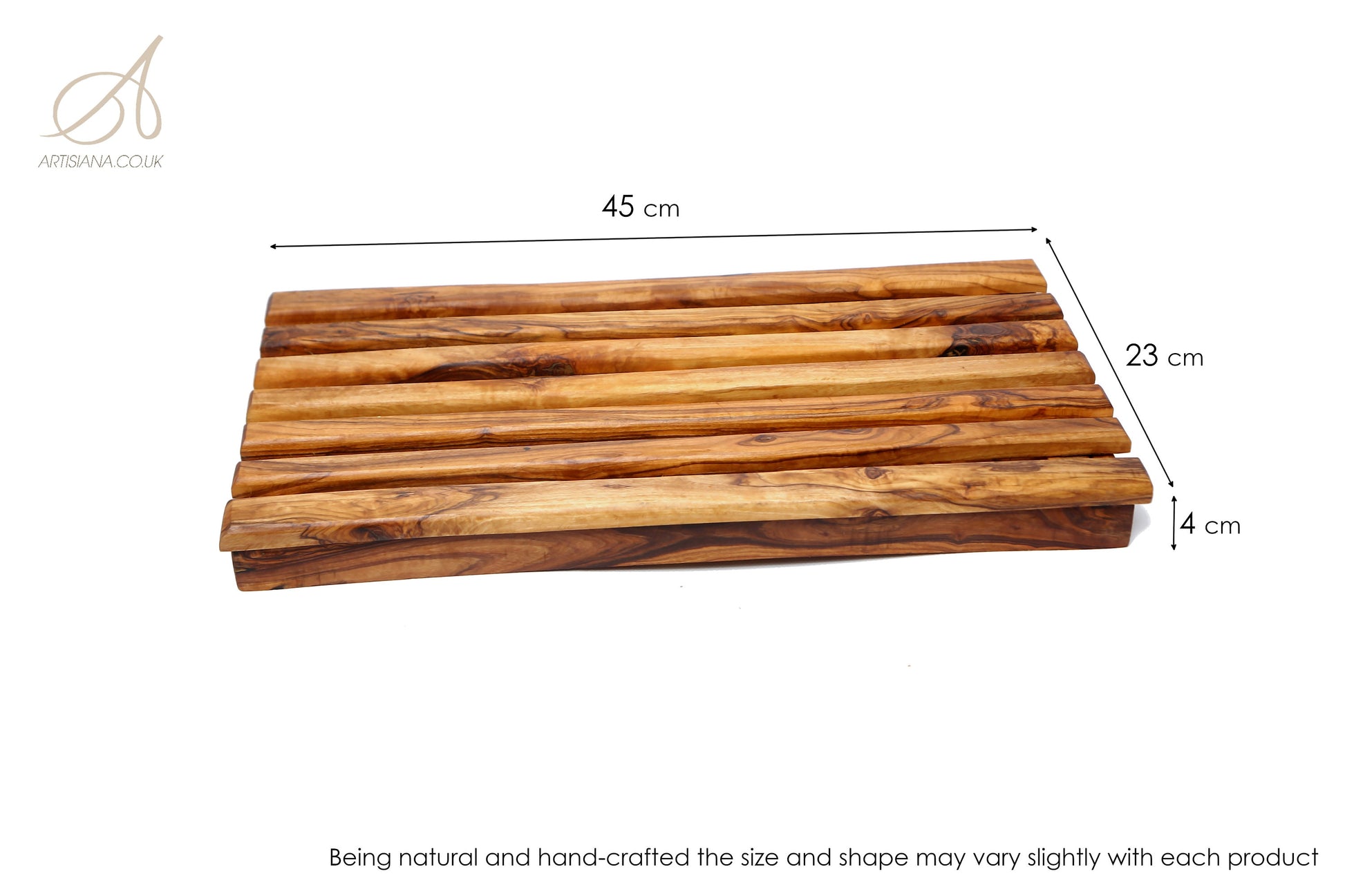 Olive wood Handcrafted Bread Cutting Board With Removable Slotted Cutting Grill And Base Serving Tray Crumb Catcher | Various Sizes