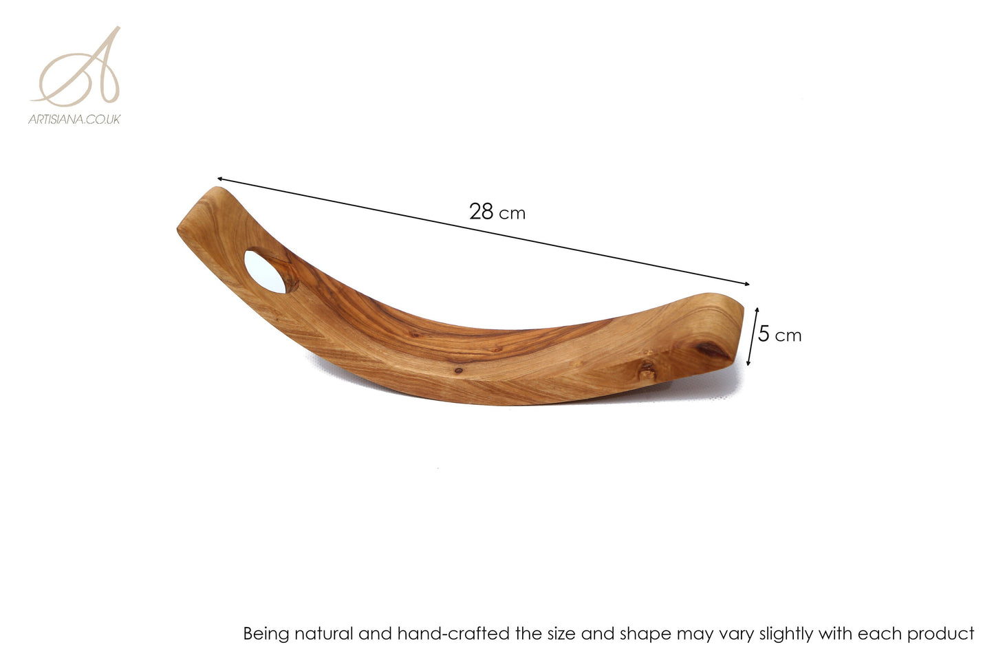 Olive Wood Crescent Wine Bottle Holder