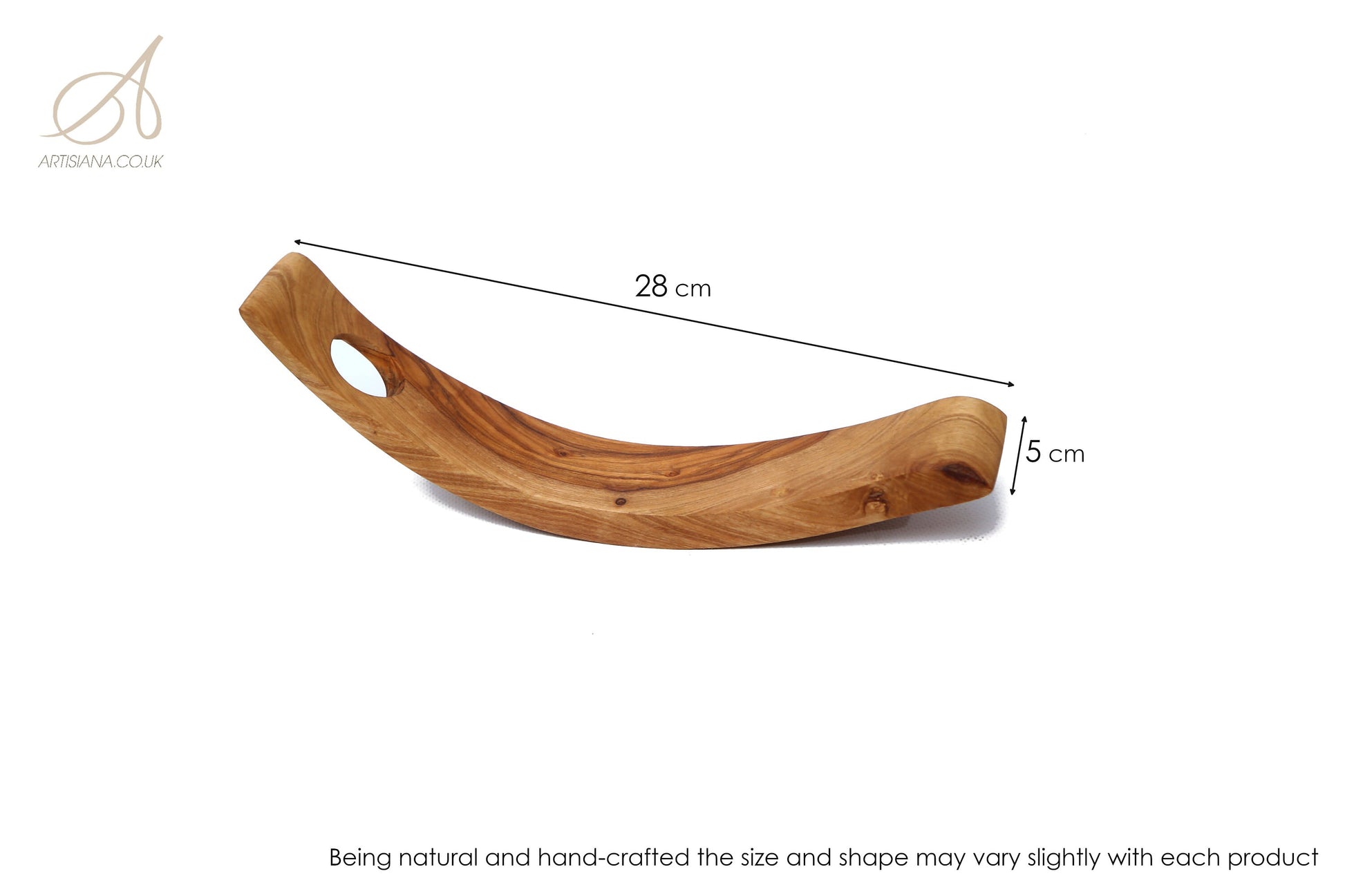 Olive Wood Crescent Wine Bottle Holder