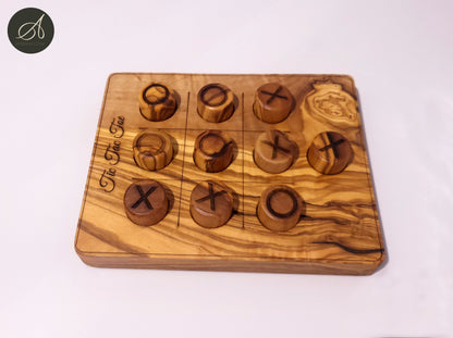 TIC TAC TOE/Noughts And Crosses Game Wooden Kids Toy | Olive Wood | Regular Or Irregular Shape