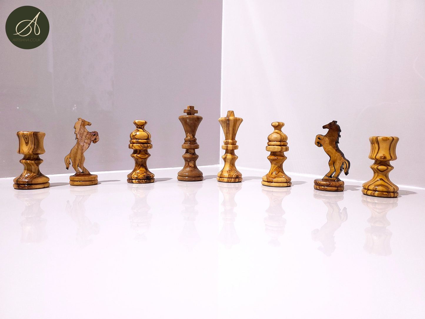 Olive Wood Wooden Chess Piece Set | 4 Sizes