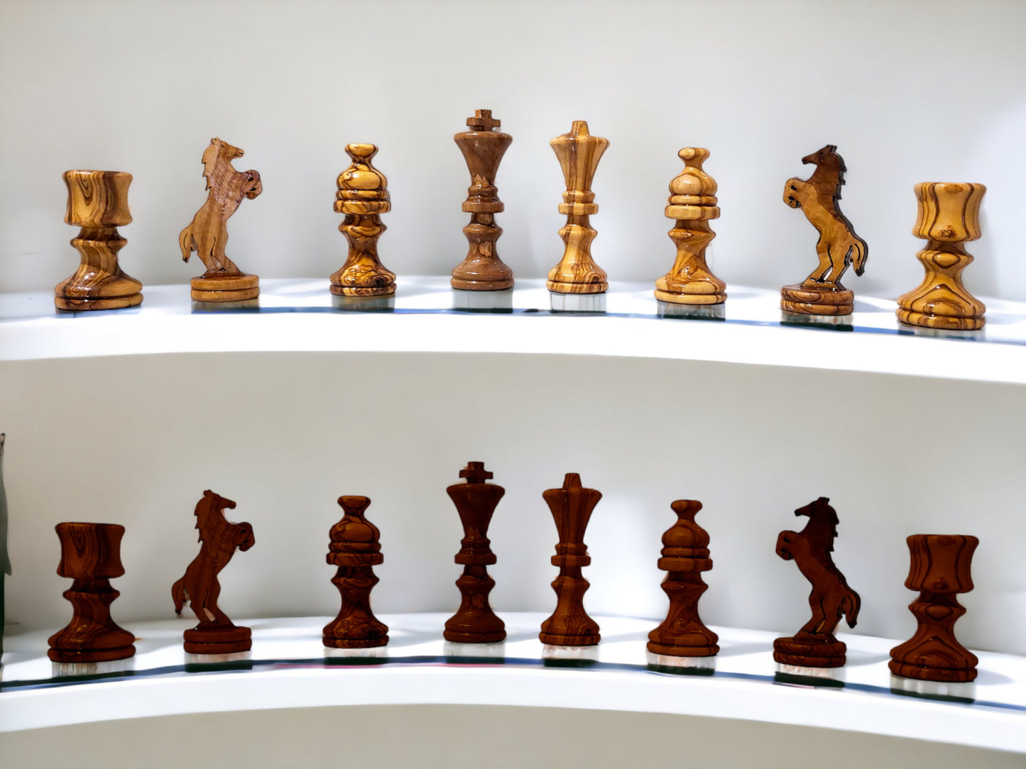 Olive Wood Wooden Chess Piece Set | 4 Sizes