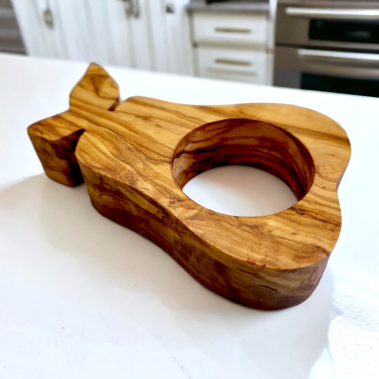 Olive Wood Boat Shaped Napkin Holder