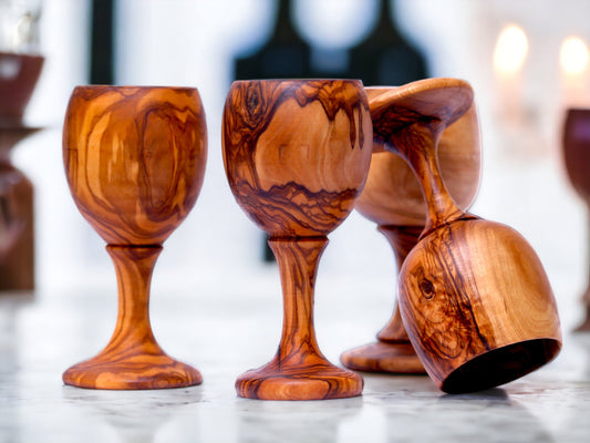 Olive Wood Wine Cup, barware, wine lovers, gift, gift for him, gift for her, decor