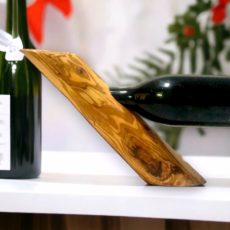 Olive Wood Bottle Holder 4 Holes Satix 40 cm