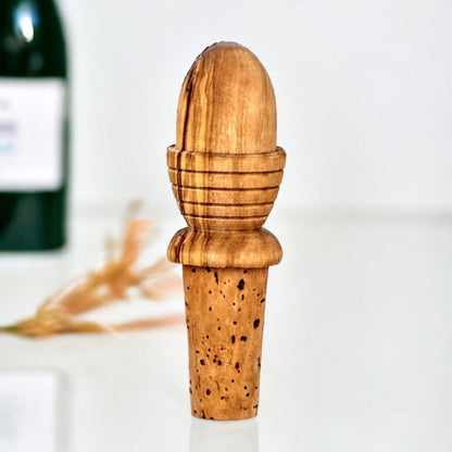 Olive Wood Wooden Bottle Stopper Handcrafted Wine Cork | Mushroom | Pear | Round | Apple