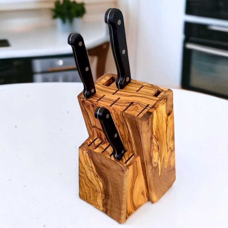 Olive Wood Knife Block