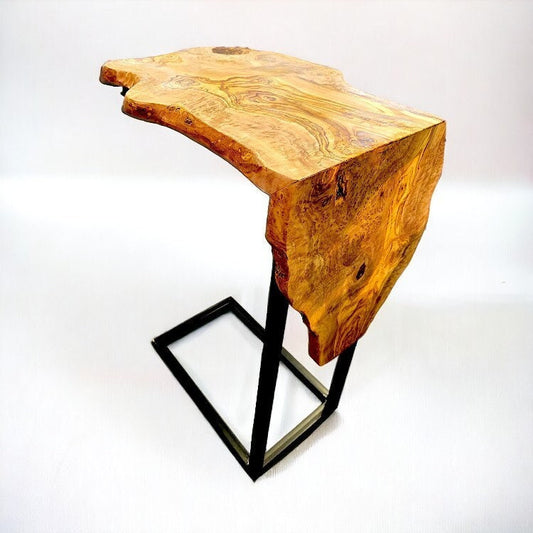 C Shaped Table with Metal Frame