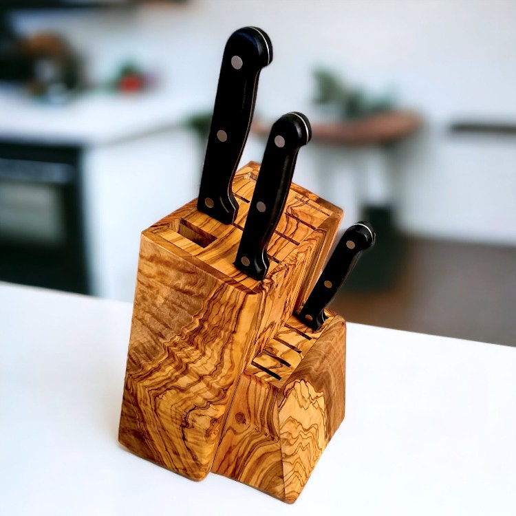 Olive Wood Knife Block