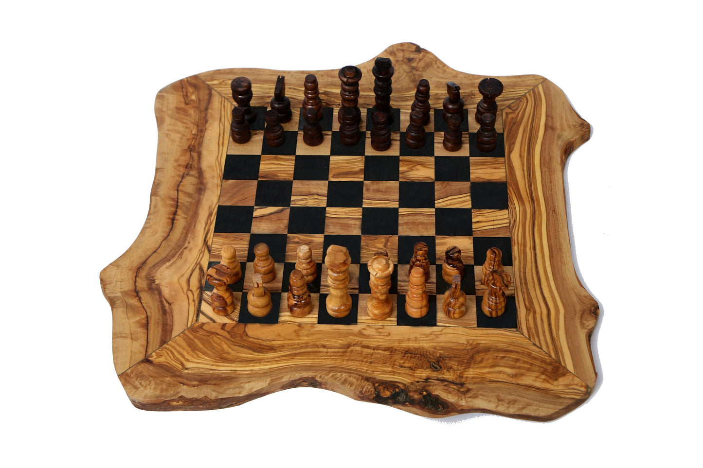 Olive Wood Chess Board 45cm x 45cm (board only)