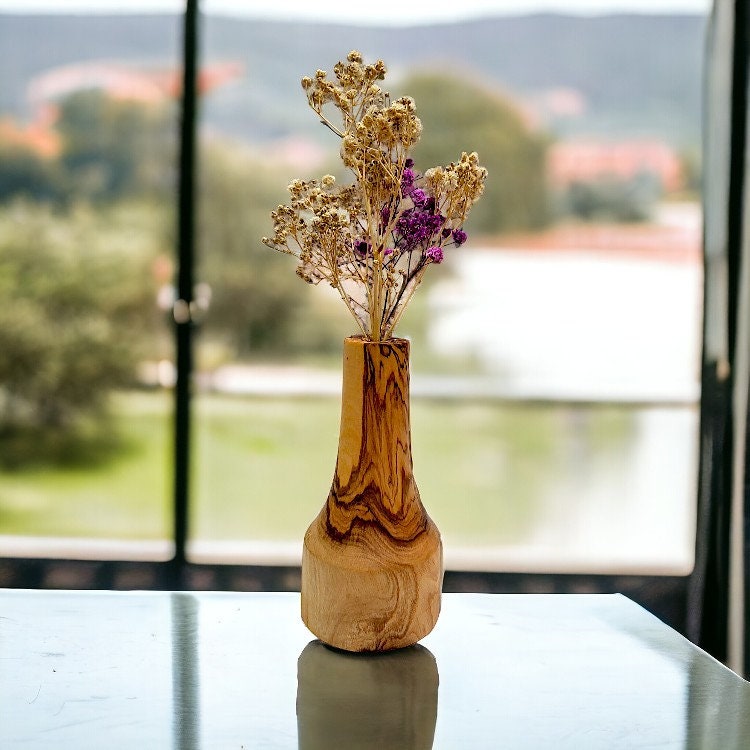 Olive Wood Handmade Wooden Vase