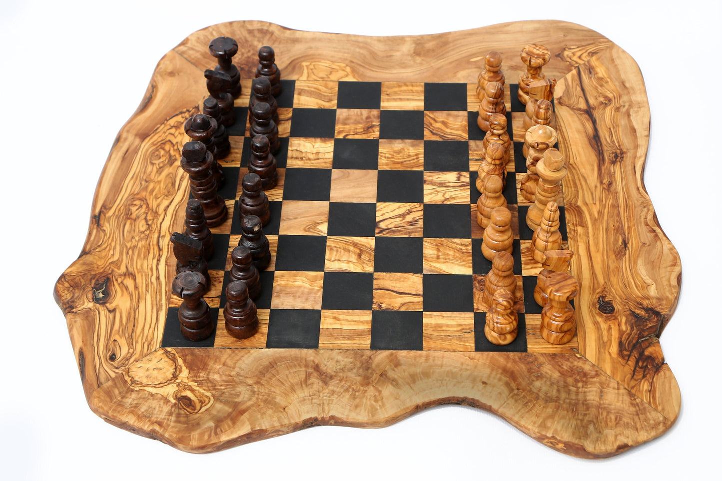 Olive Wood Chess Board 45cm x 45cm (board only)