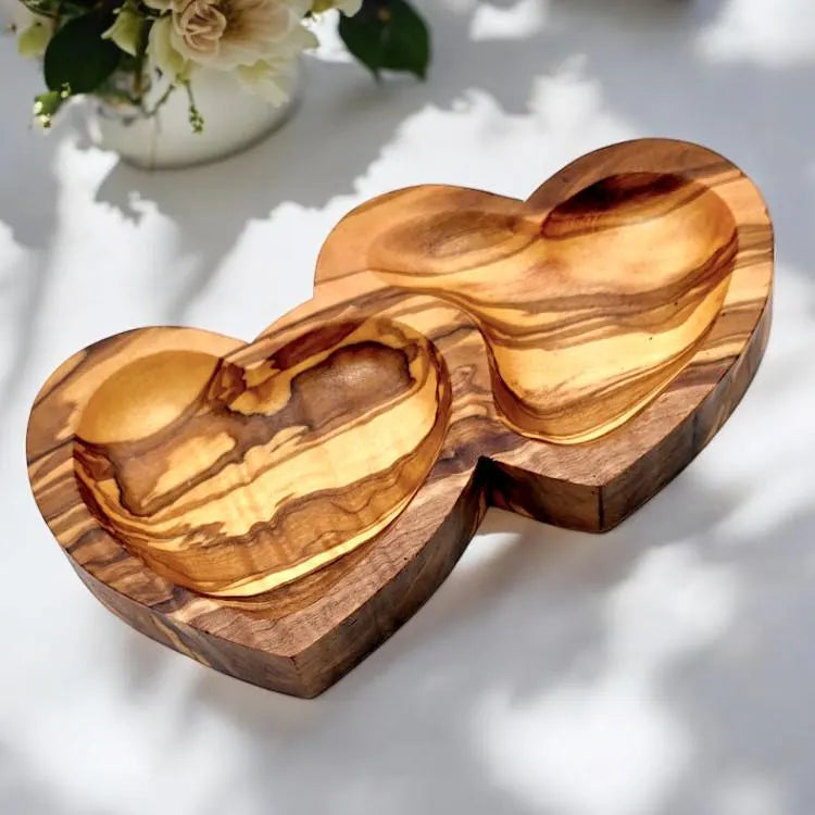 Olive Wood Heart Shaped Dish , Wooden Ring dish, unique dish, Nut dish, living room, Sustainably Sourced, Eco-Friendly, handmade, gift