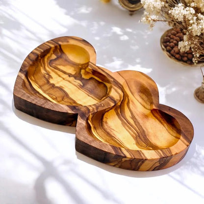 Olive Wood Heart Shaped Dish , Wooden Ring dish, unique dish, Nut dish, living room, Sustainably Sourced, Eco-Friendly, handmade, gift